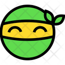 پیش‌نمایش فایل smiling-ninja-2 از پک ایموجی‌های خطی رنگی
