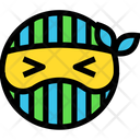 پیش‌نمایش فایل squinting-ninja-1 از پک ایموجی‌های خطی رنگی