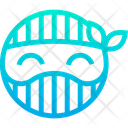 پیش‌نمایش فایل happy-ninja-3 از پک ایموجی‌های خطی گرادیانی