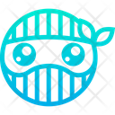 پیش‌نمایش فایل ninja-smiley-5 از پک ایموجی‌های خطی گرادیانی