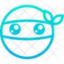 پیش‌نمایش فایل ninja-smiley-6 از پک ایموجی‌های خطی گرادیانی