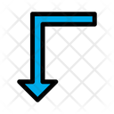 پیش‌نمایش فایل turn-left-down-5 از پک جهت و پیکان‌ها – سبک خطی رنگی – جلد ۱