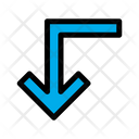 پیش‌نمایش فایل turn-left-down-6 از پک جهت و پیکان‌ها – سبک خطی رنگی – جلد ۱