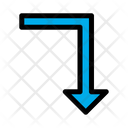 پیش‌نمایش فایل turn-right-down-5 از پک جهت و پیکان‌ها – سبک خطی رنگی – جلد ۱