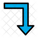 پیش‌نمایش فایل turn-right-down-7 از پک جهت و پیکان‌ها – سبک خطی رنگی – جلد ۱