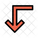 پیش‌نمایش فایل turn-left-down-8 از پک جهت و پیکان‌ها – سبک خطی تک‌رنگ – جلد ۳
