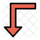 پیش‌نمایش فایل turn-left-down-9 از پک جهت و پیکان‌ها – سبک خطی تک‌رنگ – جلد ۳
