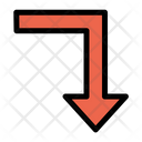 پیش‌نمایش فایل turn-right-down-8 از پک جهت و پیکان‌ها – سبک خطی تک‌رنگ – جلد ۳