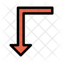 پیش‌نمایش فایل turn-left-down-11 از پک جهت و پیکان‌ها – سبک خطی تک‌رنگ – جلد ۱