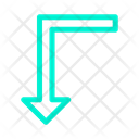 پیش‌نمایش فایل turn-left-down-20 از پک جهت و پیکان‌ها – سبک خطی رنگی
