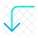 پیش‌نمایش فایل turn-left-down-23 از پک جهت و پیکان‌ها – سبک خطی رنگی
