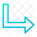 پیش‌نمایش فایل turn-down-right-26 از پک جهت و پیکان‌ها – سبک خطی گرادیانی