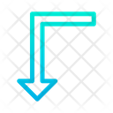 پیش‌نمایش فایل turn-left-down-24 از پک جهت و پیکان‌ها – سبک خطی گرادیانی