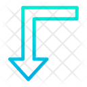 پیش‌نمایش فایل turn-left-down-26 از پک جهت و پیکان‌ها – سبک خطی گرادیانی