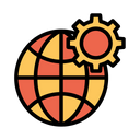 پیش‌نمایش فایل setting-globe-2 از پک امنیت سایبری – سبک خطی تک‌رنگ – جلد ۲