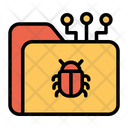 پیش‌نمایش فایل bug-folder-3 از پک امنیت سایبری – سبک خطی تک‌رنگ – جلد ۱