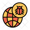 پیش‌نمایش فایل bug-globe-3 از پک امنیت سایبری – سبک خطی تک‌رنگ – جلد ۱