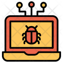 پیش‌نمایش فایل bug-laptop-3 از پک امنیت سایبری – سبک خطی تک‌رنگ – جلد ۱