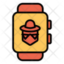 پیش‌نمایش فایل hacker-smartwatch-3 از پک امنیت سایبری – سبک خطی تک‌رنگ – جلد ۱