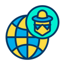 پیش‌نمایش فایل hacker-globe-4 از پک امنیت سایبری – سبک خطی رنگی – جلد ۱