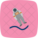 پیش‌نمایش فایل astronout-15 از پک نجوم، تخت با پس‌زمینه منحنی