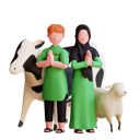 پیش‌نمایش فایل muslim-family-praying-5635194 از پک کاراکتر عید قربان
