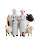 پیش‌نمایش فایل muslim-family-praying-with-pet-animal-5635190 از پک کاراکتر عید قربان