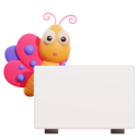 پیش‌نمایش فایل butterfly-holding-placard-4769027 از پک حیوانات