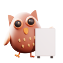 پیش‌نمایش فایل owl-holding-placard-4769121 از پک حیوانات
