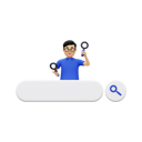 پیش‌نمایش فایل search-bar-with-a-man-carrying-a-magnifying-glass-5488555 از پک میله جست‌وجو