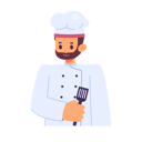 پیش‌نمایش فایل male-chef-holding-spatula-9820172 از پک روز کارگر