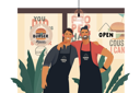 پیش‌نمایش فایل burger-shop-owners-4657654 از پک کسب و کار کوچک