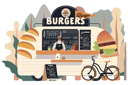 پیش‌نمایش فایل burger-truck-4657646 از پک کسب و کار کوچک