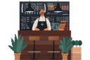 پیش‌نمایش فایل waiter-standing-at-burger-shop-4657640 از پک کسب و کار کوچک