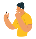 پیش‌نمایش فایل man-chatting-on-video-call-5372259 از پک صحبت با تلفن