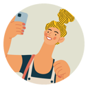 پیش‌نمایش فایل girl-taking-selfie-5588694 از پک آواتارها
