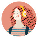 پیش‌نمایش فایل girl-with-headphone-5588672 از پک آواتارها