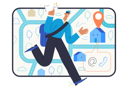 پیش‌نمایش فایل postman-going-to-deliver-postcard-8628813 از پک کسب و کار