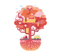پیش‌نمایش فایل colorful-tree-house-4352981 از پک خانه درختی