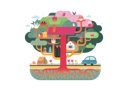 پیش‌نمایش فایل houses-connected-with-tree-trunk-4352989 از پک خانه درختی
