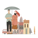 پیش‌نمایش فایل couple-standing-in-rain-holding-umbrella-4549861 از پک فصل باران