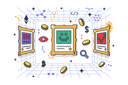 پیش‌نمایش فایل metaverse-nft-virtual-gallery-5210354 از پک مالی، رمزارز، فناوری متاورس