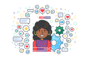 پیش‌نمایش فایل african-american-female-streamer-streaming-on-social-media-5513748 از پک افراد استریم زنده