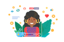 پیش‌نمایش فایل afro-american-girl-streaming-on-social-media-5513749 از پک افراد استریم زنده