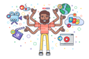 پیش‌نمایش فایل arabian-male-vlogger-streaming-on-social-media-5513762 از پک افراد استریم زنده