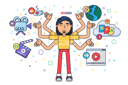 پیش‌نمایش فایل freelancer-streaming-on-social-media-5513770 از پک افراد استریم زنده