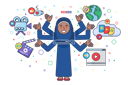 پیش‌نمایش فایل islamic-woman-streaming-on-social-media-5513758 از پک افراد استریم زنده