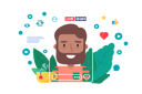 پیش‌نمایش فایل male-streamer-streaming-on-social-media-5513761 از پک افراد استریم زنده