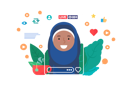 پیش‌نمایش فایل muslim-girl-streaming-on-social-media-5513757 از پک افراد استریم زنده
