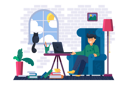 پیش‌نمایش فایل male-freelancer-working-on-laptop-at-home-3536017 از پک کیت فعالیت خانگی